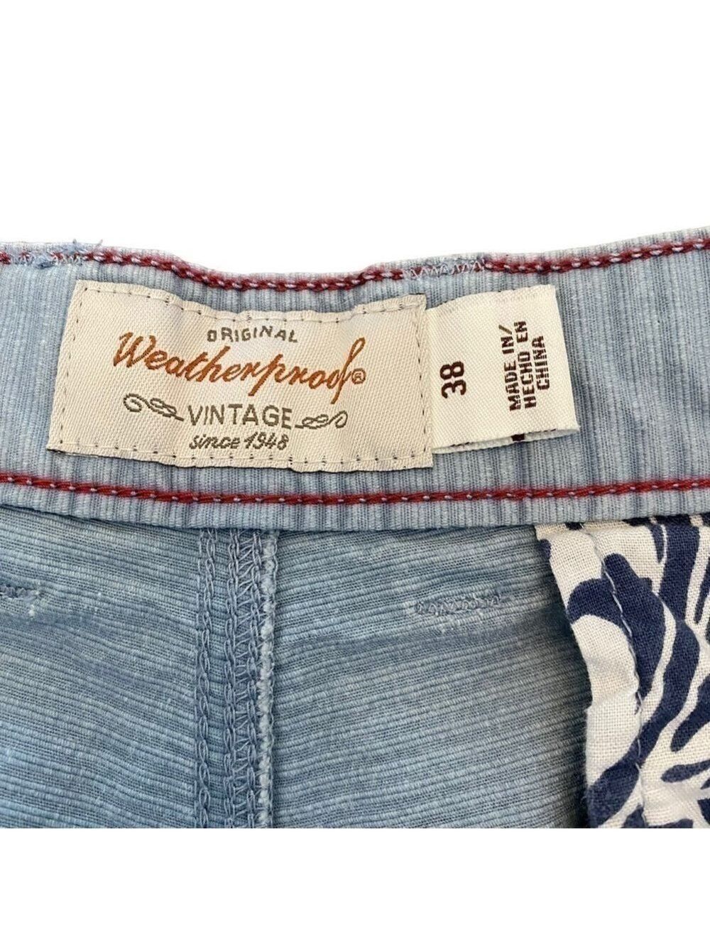 Weatherproof Men’s Light Blue Ribbed Shorts 8.5 Inch Inseam Size 38 - Picture 4 of 7